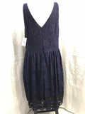 Luxe by Carmen Marc Valvo Blue Lace Sleeveless Dress Ladies 16