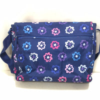 Vera Bradley 14"x10.5"x4" Navy Blue Floral Messenger Bag
