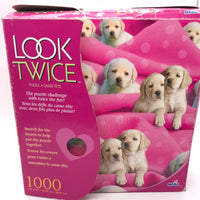 OPEN BOX UNCOUNTED 1000 PC Puzzle Look Twice Puppies!