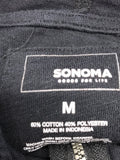 Sonoma Black Hooded Zip Shirt Ladies M