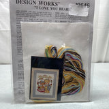 NEW! Cross Stitch Kit: Design Works " I Love You Bears" 8" x 10"