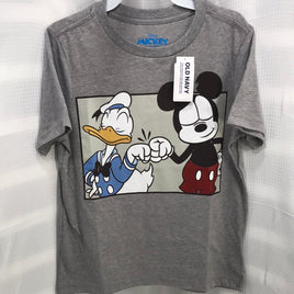 NWT Old Navy Disney Mickey Mouse & Donald Duck Graphic Tee Gray Boys 6-7