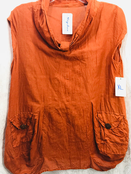 NWT Sohie Design Knit Top Orange Ladies XL