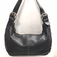 Tigbags Black Pebble Leather Purse Shoulder Bag 14" x 9"