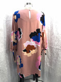 A New Day Beige Large Floral Pattern 3/4 Sleeve Dress Ladies L
