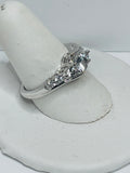 Sterling Silver RING 925 SUN Clear Stone SIZE 7