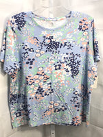 Kim Rogers Blue Floral Shirt Ladies XL
