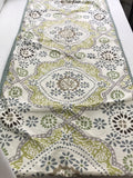 World Market Table Runner Muted Green/Teal/Gray 80" x 16" Lt Stain