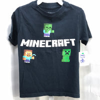 Minecraft Dark Blue Shirt Boys XS 4-5