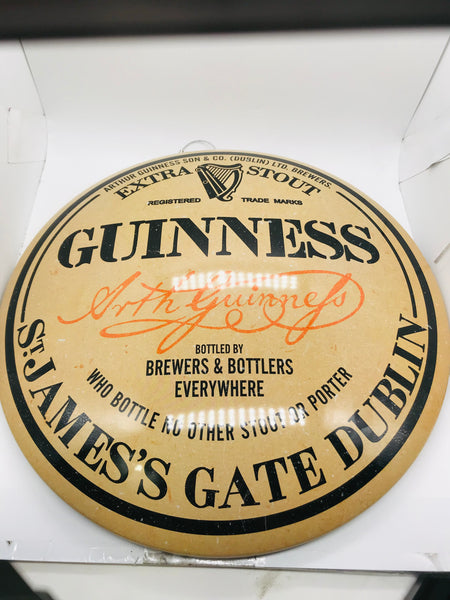 Guinness Round Dome Metal Beer Sign 15.75"