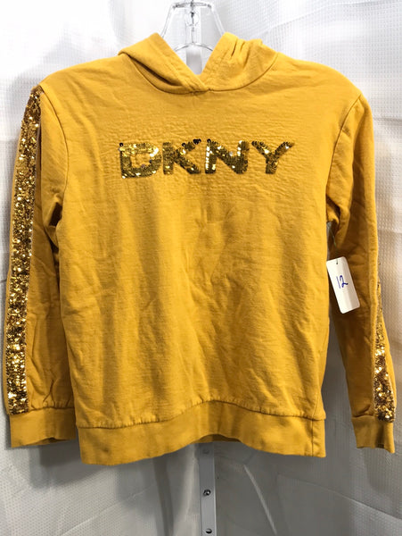DKNY Yellow and Gold Sequins Pullover Girls 12