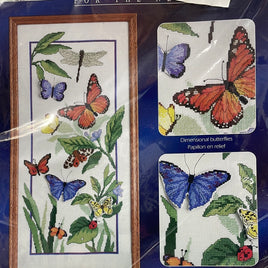 NEW! Cross Stitch Kit: Signature Series Designs "Butterflies" 9" x 20"
