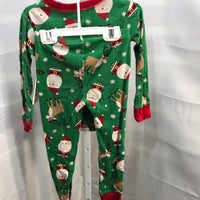 Carters Green Santa and Reindeer 2pc Pajama Set Boys 4T
