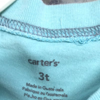 Carter's Jet Blue W/ White Sleeves Shirt Boys 3T
