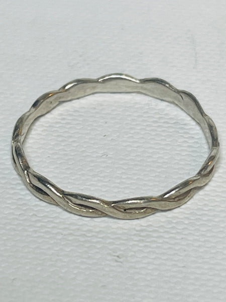 Sterling Silver Ring 925 Slim Braid SIZE 8