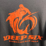 Deep Six Expedition Dive Gear Graphic Tee Gray Adult M