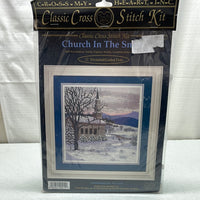 NEW! Cross Stitch Kit: Classic Cross "Church in the Snow" 12" x 12"