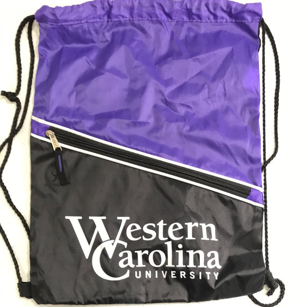 Western Carolina University Cinch Bag Purple Black 16" x 13"