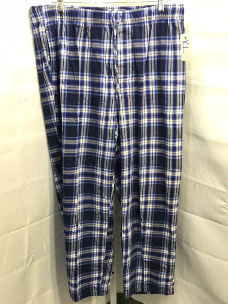 Land's End Blue and White Plaid Pajama Pants Mens XL