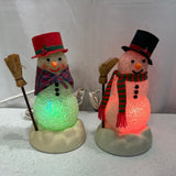 TESTED VINTAGE Avon Snowman Couple: Chilly Sam & Chilly Samantha