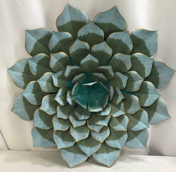 Hobby Lobby Blue Green 3D Metal Floral Wall Sculpture 24" (Local Pick Up)