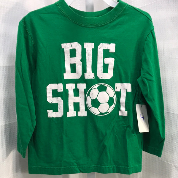 The Childrens Place Green "Big Shot" Long Sleeve Shirt Boys 4