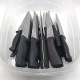 17 PC Knife Set Black Plastic Handles Stainless Steel Blades Random Sizes/Uses
