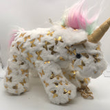NEW! w/o tag Plush Unicorn Purse with Gold Butterfly Accents 10"