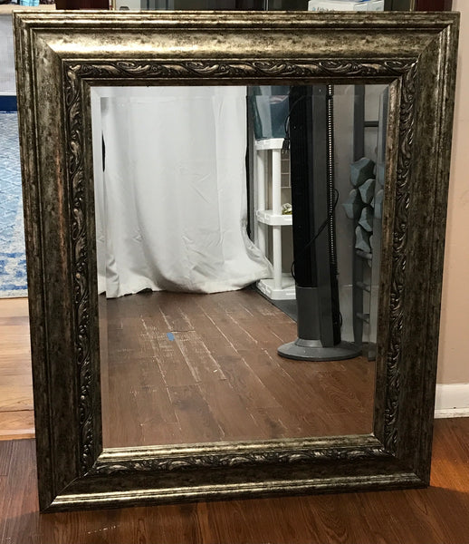 Large Wall Mirror w/ Distressed Frame 38" x 32"  (LP)