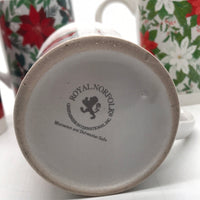 Vintage Royal Norfolk Christmas Mug Set of 4
