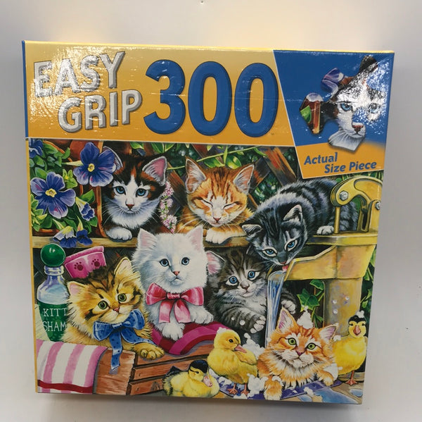 OPEN BOX UNCOUNTED Puzzle: 300 pc Easy Grip Bathtime Kittens