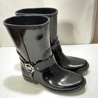 Michael Kors MK Fulton Rubber Boots Black Ladies 6M