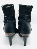 Scholl (Lt Wear) Black High Heel Ankle Boot Ladies 37 6.5