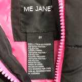 Me Jane Puffer Snow Coat Black Pink Girls 2T