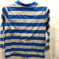 J. Khaki Blue & Grey Striped Bat Shirt Boys 3T