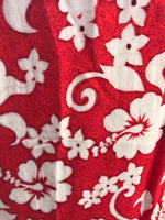 Castaways by Cromer Hawaiian Style Dress Red Floral Fringe Bottom Ladies S