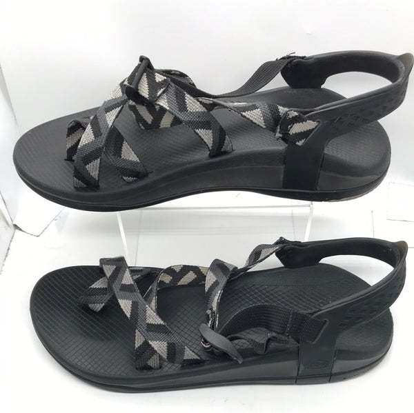 Chaco Black / Gray Striped Sandals Mens 11