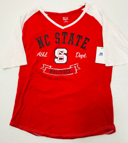 Grahic Tee (Lt Wear) NC State Wolfpack Red / White 1/2 Sleeve Shirt Juniors M