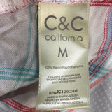 C&C California Red, White, & Multicolor Shirt Juniors M