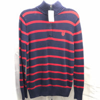Chaps Blue and Red Striped Half Zip Sweater Boys XL 18/20