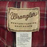 Wrangler Western Fashion Red Plaid Snap Shirt Mens XL