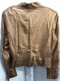 Per Se Golden Leather Fitted Fashion Jacket Ladies 14 RETAIL $200