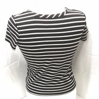 Olivia Rae Black and White Stripe Shirt Side Knot Juniors XS