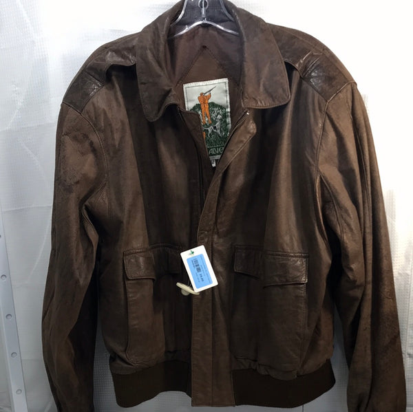 Vintage Louis Alvear Tan Leather Bomber Jacket ADULT XL