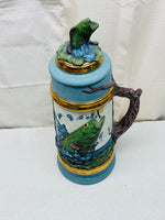 Hand Panted Largemouth Bass Stein With Lid 17" x 6"
