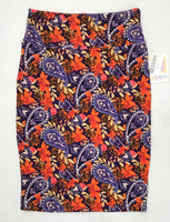 NEW Lularoe Blue and Orange Floral Skirt Ladies S
