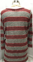 I'm in Love with Derek Sweater V Neck Multi Color Red Black Gray Stripes Juniors 2X