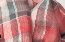 Summer Scarf Blue, Red, & White Plaid