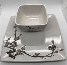 Entrada Fine China Collection Plate and Bowl 2pc Set