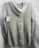 No Boundaries Gray Sweater Lace Detail on Back Juniors L 11/13 *LT PICKING*